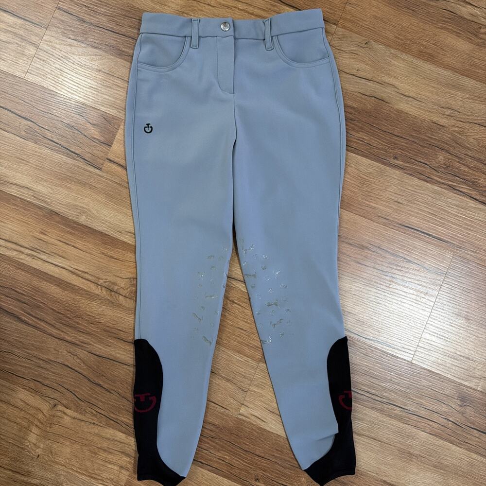 Kid's unisex young riding breeches Cavalleria Toscana Grey Black size 12